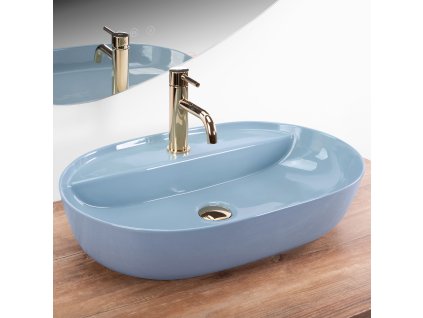 Umývadlo na dosku REA Aura 61 L.Blue Shiny