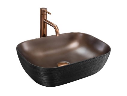 Umývadlo na dosku Rea Belinda COPPER BRUSH / Black
