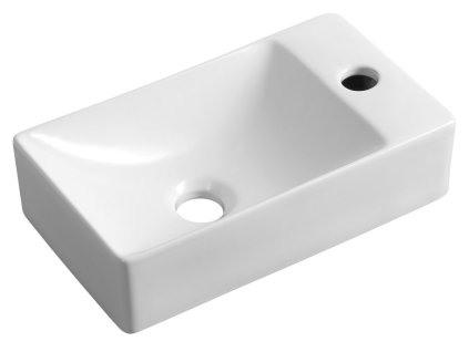 MARGITHA keramické umývadlo 38x22cm, otvor pro batériu vpravo, biela