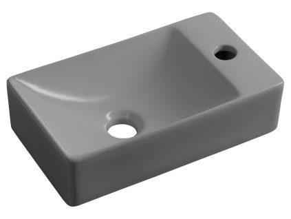 MARGITHA keramické umývadlo 38x22cm, otvor pro batériu vpravo, šedá