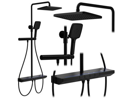 Sprchový set cu termostat REA Pedro Black