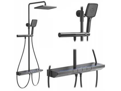 Sprchový set cu termostat REA Pedro Titanium