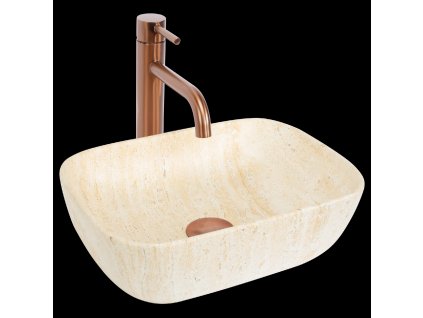 Umývadlo na dosku REA BELINDA MINI TRAVERTINE MATT