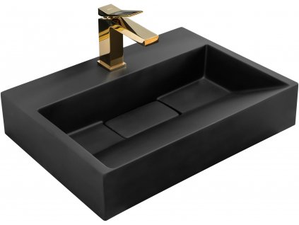 Konglomerátové umývadlo GOYA BLACK MAT 50CM