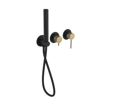 ULTRAMIX podom. sprch. batéria, ručná sprcha, 2 výstupy, čierná mat/zlato mat