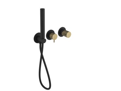 ULTRATAP podom. sprch. batéria, ručná sprcha, 2 výstupy, čierná mat/zlato mat