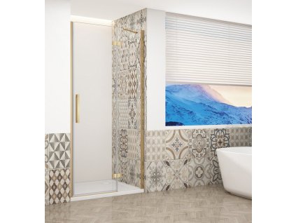 TRINITY GOLD sprchové dvere do niky 800 mm, číre sklo, pravé