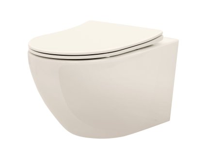 Závesná WC misa REA Carlo Mini Rimless Ecru