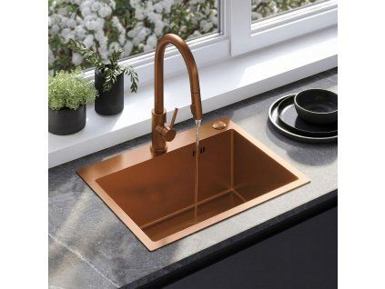 Oceľové umývadlo Liam BRUSH COPPER