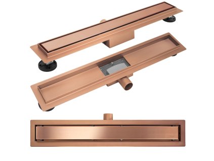 Odtokový žľab Rea Neox brush copper 90
