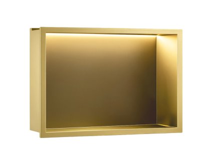 VSTAVANÁ KÚPEĽŇOVÁ POLICA LED 30x45 brush gold