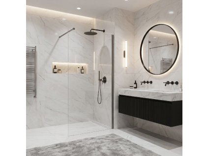 Sprchová zástena Rea Flexi Transparent / Titan 90