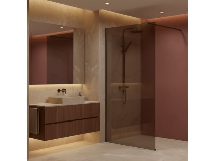 Sprchová zástena Rea Flexi Brown/ Titan 80