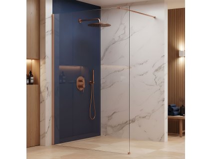 Sprchová zástena Rea Flexi Transparent / Brush Copper 100