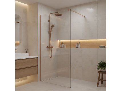 Sprchová zástena Rea Flexi Transparent / Brush Copper 70