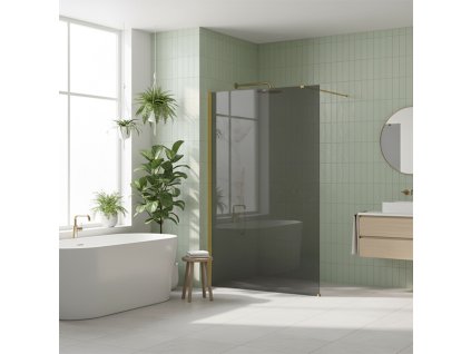 Sprchová zástena Rea Flexi Grey / Gold 100