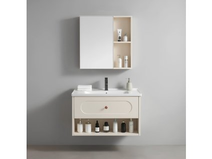 Súprava kúpeľňového nábytku s umývadlom River 60cm Creme