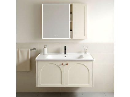 Súprava kúpeľňového nábytku s umývadlom Denver 80cm Creme