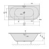 VIVA L asymetrická vaňa 175x80x47cm, biela