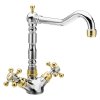 ANTEA stojánkova drezová batéria s retro hubicou, chróm/zlato