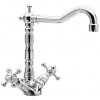ANTEA stojánkova umývadlová batéria s retro hubicou s výpusťou, chróm