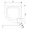 Sprchová samonosná vanička akrylátová, štvrťkruh 80x80x15cm