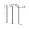VANDA Vaňová zástena skladacie 1000x1400 mm, chrom, matné sklo