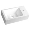 AMAROK liaty mramor umývadlo 40x11x22cm, biele, batéria vpravo