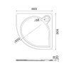 ARCA sprchová vanička z liateho mramoru, štvrťkruh, 80x80cm, R550