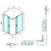 DRAGON obdĺžniková sprchová zástena 1000x1100mm L P varianta,rohový vstup 1
