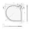 ARCA sprchová vanička z liateho mramoru, štvrťkruh 100x100cm, R550