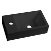 AMAROK liaty mramor umývadlo 40x22cm, čierna mat, batéria vľavo