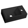 AMAROK liaty mramor umývadlo 40x22cm, čierna mat, batéria vpravo