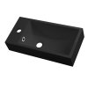ARIANA liaty mramor umývadlo 50x25cm, batéria vľavo, čierna mat