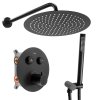 Podomietková sprchová sada REA - matná čierna + BOX, TERMOSTAT