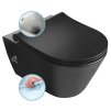 AVVA závesná WC misa Rimless, integrovaná batéria a bidetová spŕška 35,5x53 cm, čierna matná5