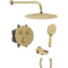 SMART SELECT podomietková termostatická sprchová súprava, 2 výstupy, vystúpenie, zlato mat