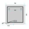 Zrkadlo LED 70x70cm TOP-2_5