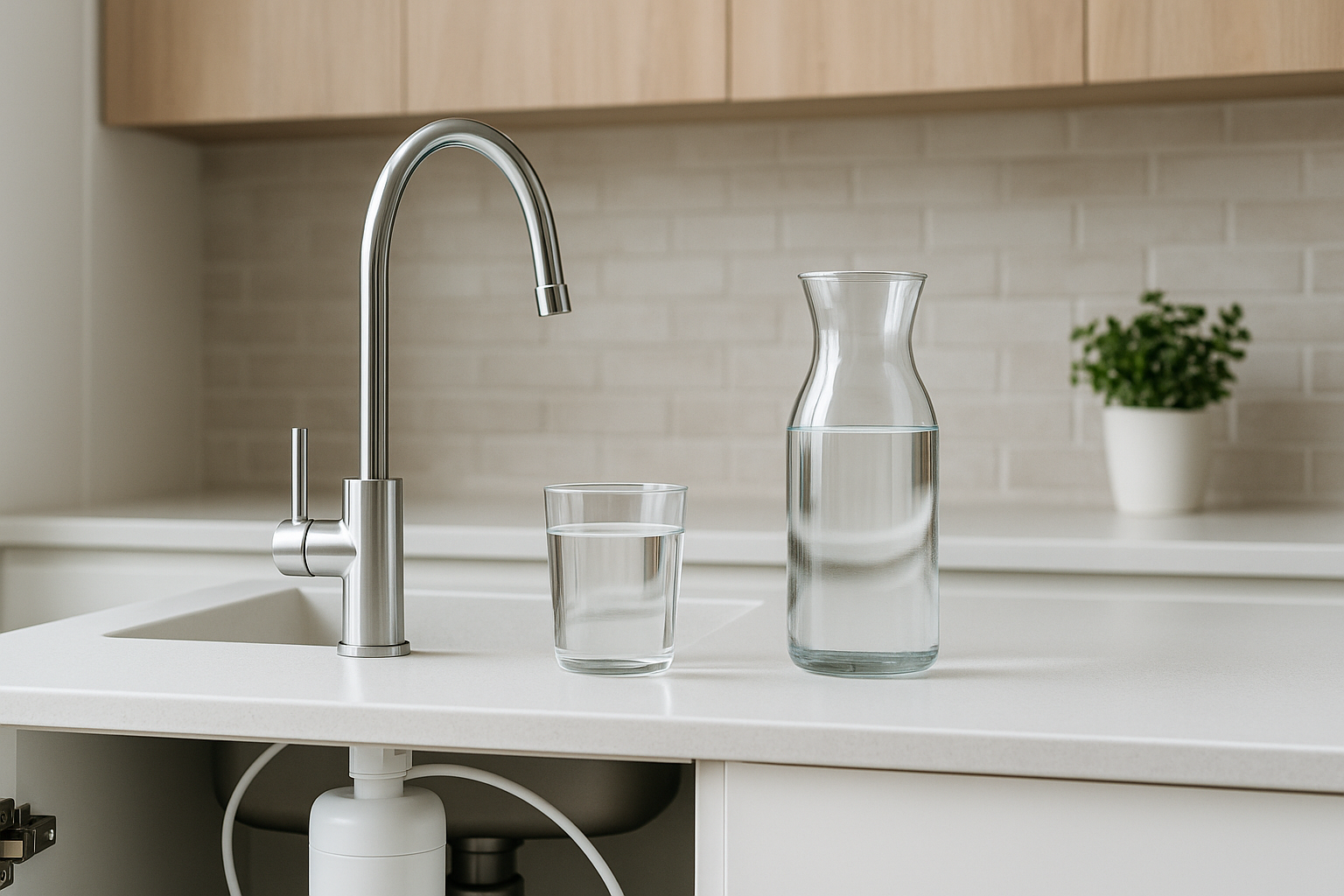 moderny-filter-na-vodu-karafa-a-kuchynsky-drez