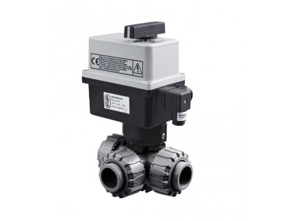 PVC Kulový el. třícestný ventil 50 mm nové FIP-L