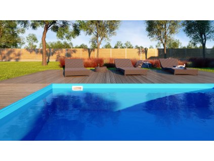 skimmer bazén 3,5x7x1,5m světle modrý