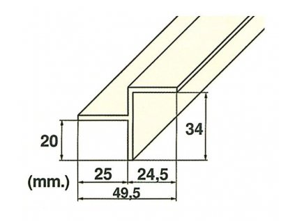 Roll rošt – hrana (MP201-LAT) přelivného žlábku, délka 2 m