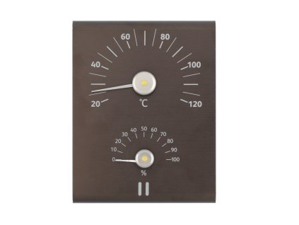 RENTO Teploměr a vlhkoměr AL - dehtově hnědý