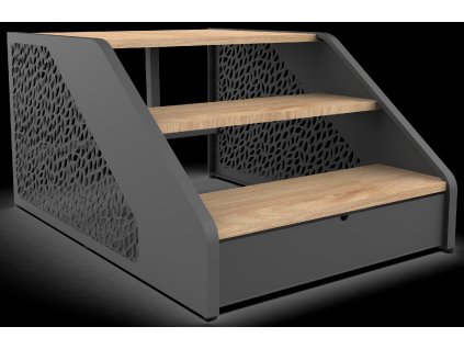 Schůdky Poolex Wood - hnědá