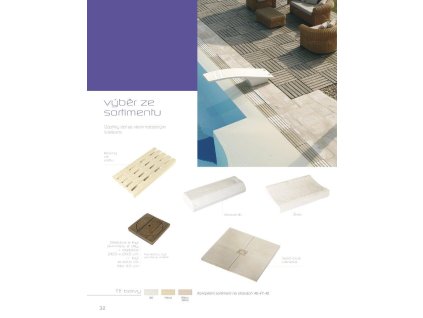 Dlažba Louisiane – dlaždice na skimmer 270x270x35 mm, přírodní dřevo