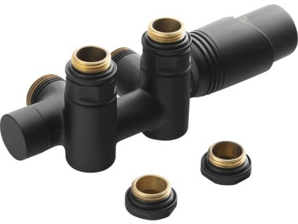 Bruckner WICHER COMBI připojovací sada termostatická pro středové připojení 50mm, černá mat 600.331.6