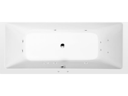 Polysan KRYSTA hydromasážní vana, 180x80x39cm, Active Hydro, chrom 71710.1010