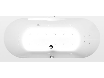 Polysan LEVANA hydromasážní vana, 170x80x39cm, Active Hydro-Air, chrom 71745.2010