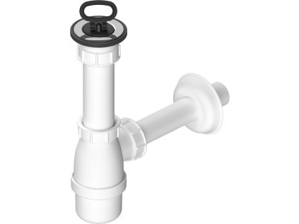 Bruckner Umyvadlový sifon, nerez výpust, zátka s uchem, DN40, bílá 151.112.0