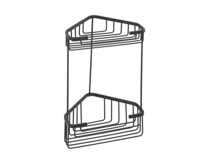 Gedy SMART dvoupatrová rohová police 200x325x151mm, černá mat 2482-14